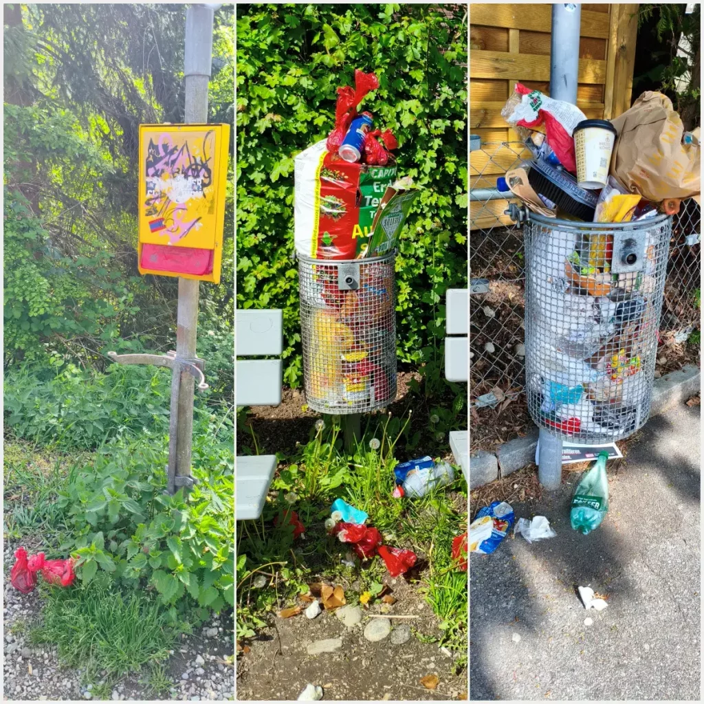 Abfalleimer abmontiert winterthur