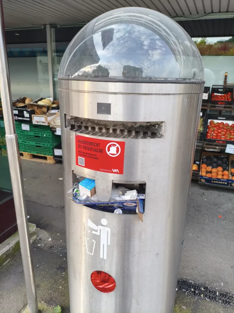 Winterthur mülleimer öffnung zu klein